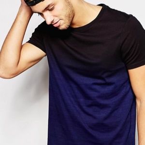 ASOS Black Tee with Ombré in Indigo Dye